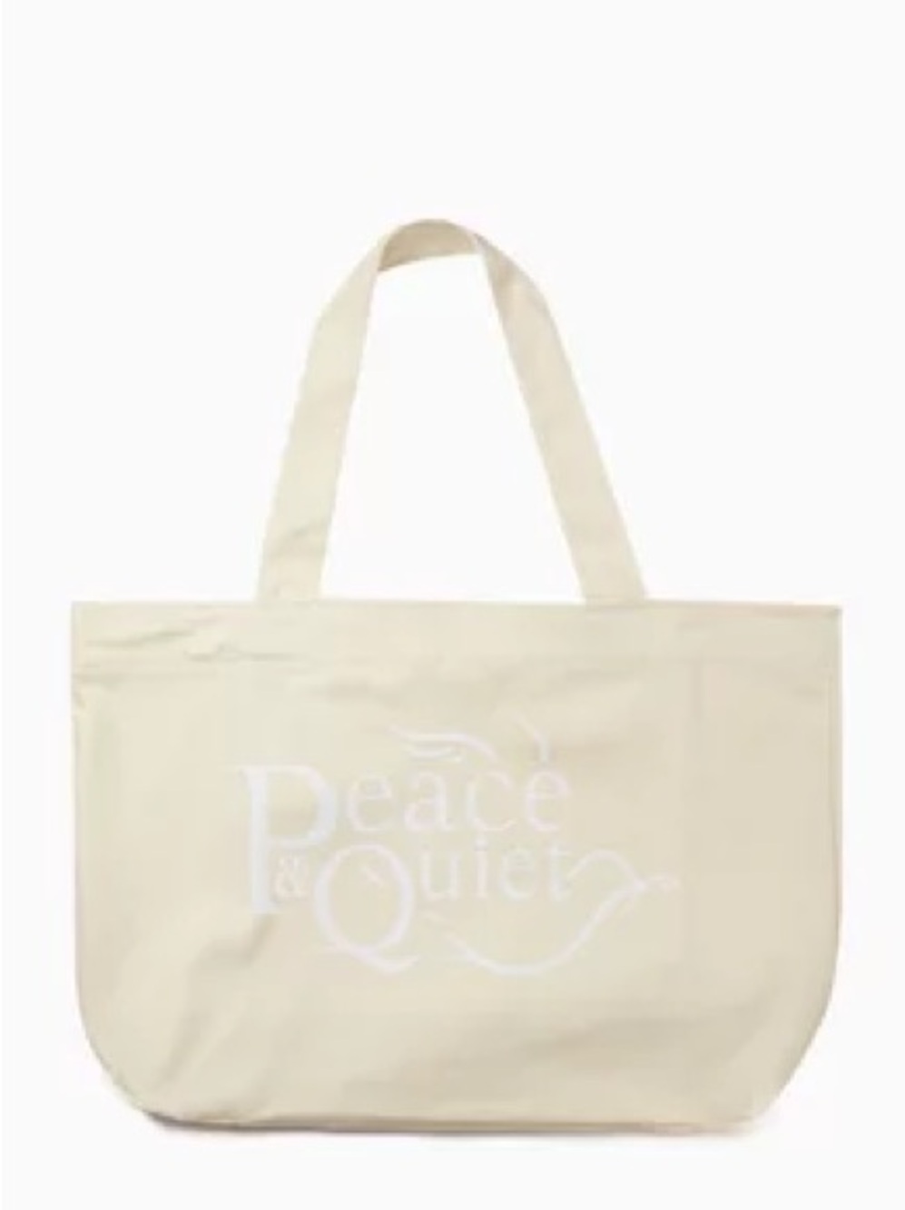 NWT Museum of Peace & Quiet Glide Tote Bag Bone Logo Cotton Canvas Shoulder Bag